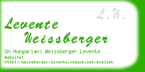 levente weissberger business card